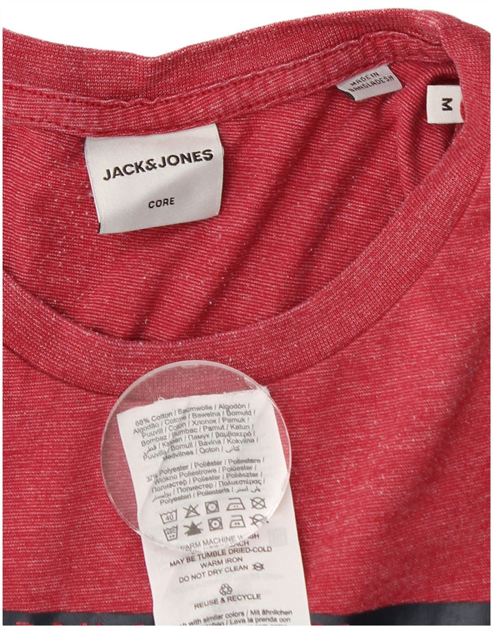 Jack & Jones T-Shirt Graphique Homme Rouge Moyen Moucheté Coton