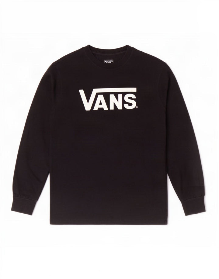 Vans Haut graphique à manches longues pour homme Coupe classique en coton noir moyen