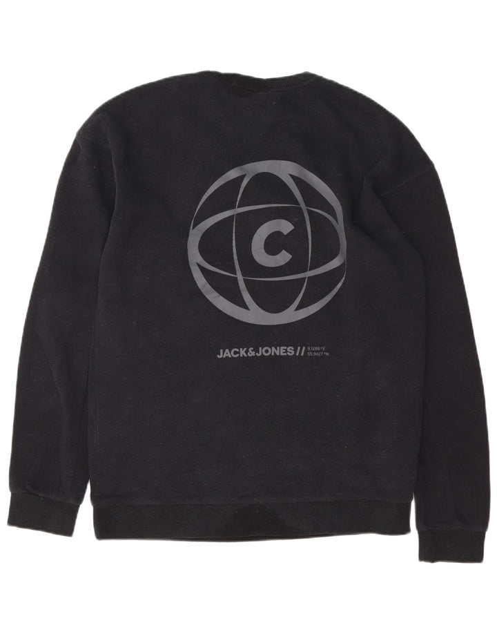 JACK & JONES Pull Core Graphic pour homme en coton noir Taille L