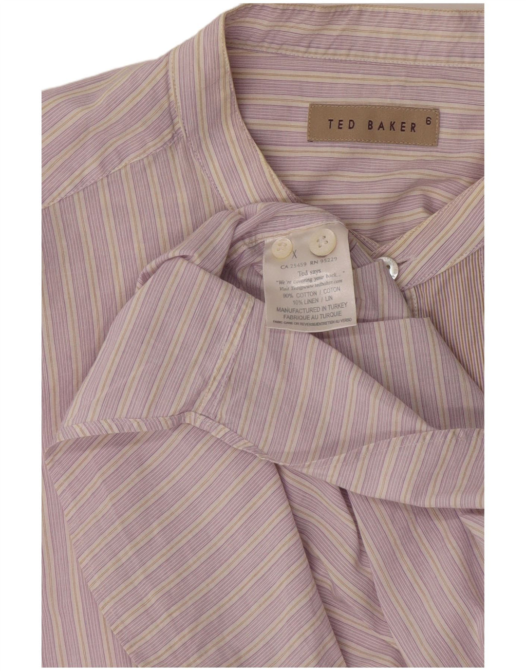 Ted Baker Chemise Homme Taille 6 2XL Coton Rayé Rose