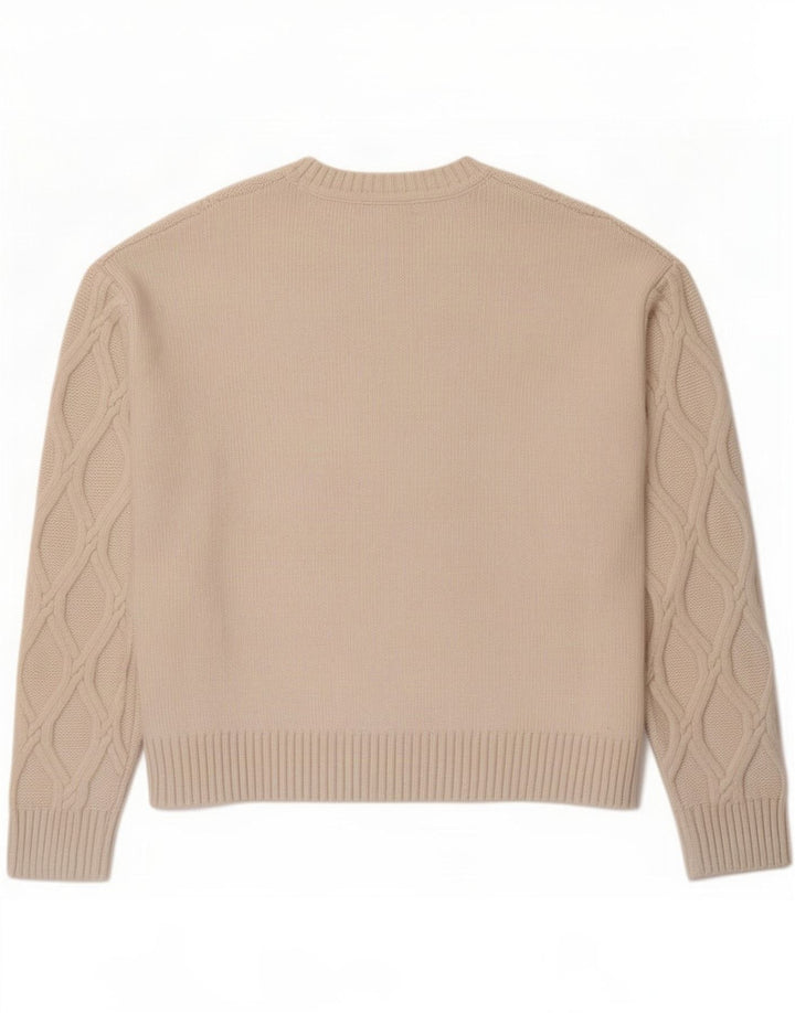 Marks & Spencer Pull à col rond pour homme Petit polyester beige