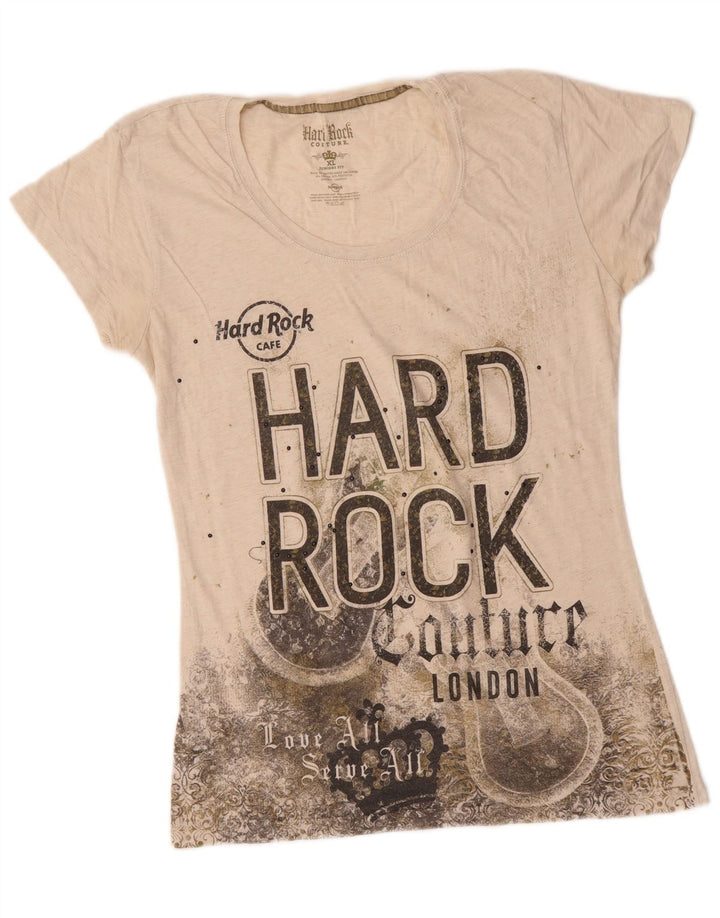 HARD ROCK CAFE T-shirt graphique London pour fille 15-16 ans XL Blanc cassé