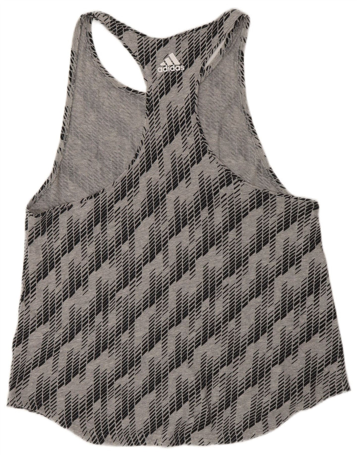Adidas Débardeur graphique pour femme UK 12 Gris moyen géométrique