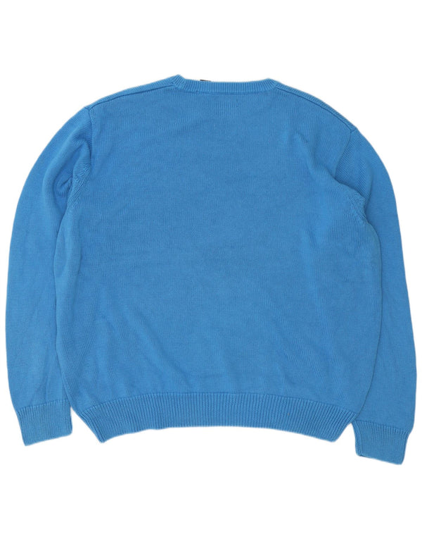 Chaps Pull à col rond pour homme 2XL en coton bleu