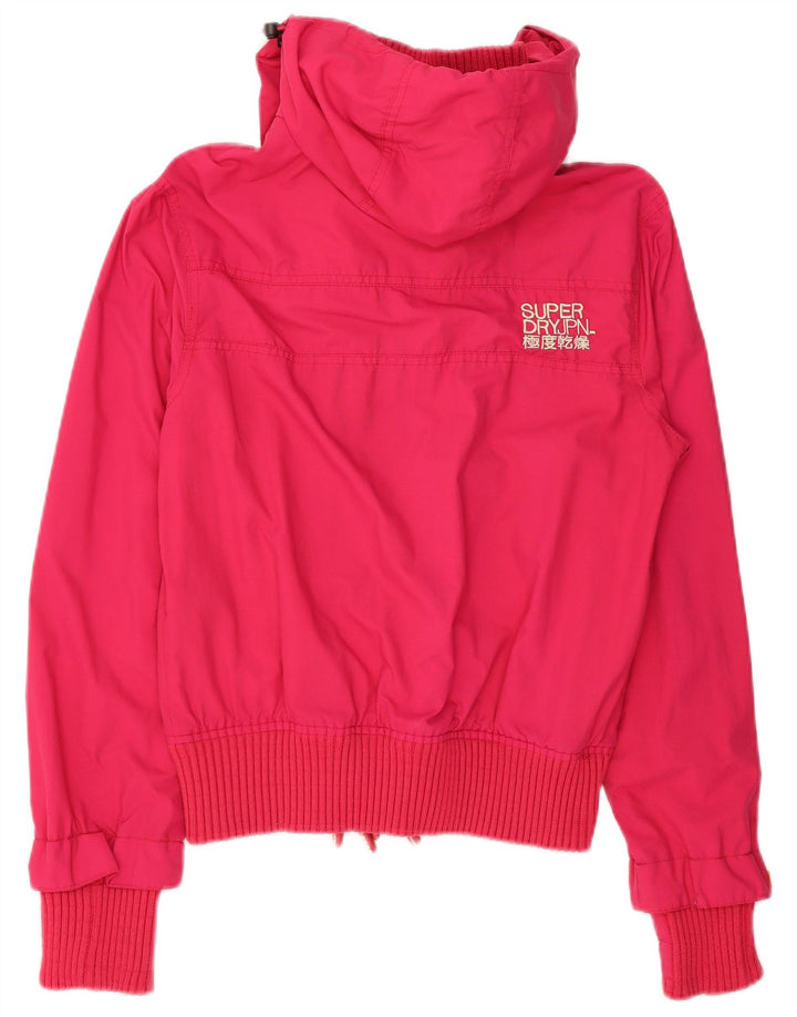 Superdry Veste coupe-vent à capuche graphique pour femme UK 16 Large Rose Nylon