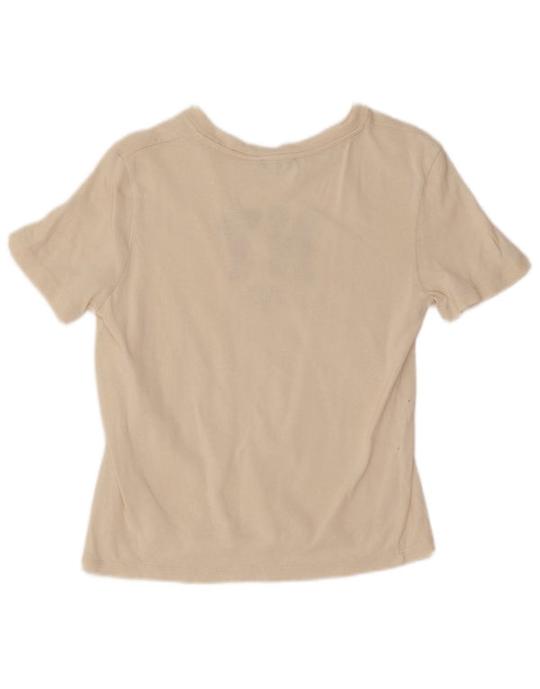 Zara T-shirt graphique pour femme UK 12 Blanc moyen
