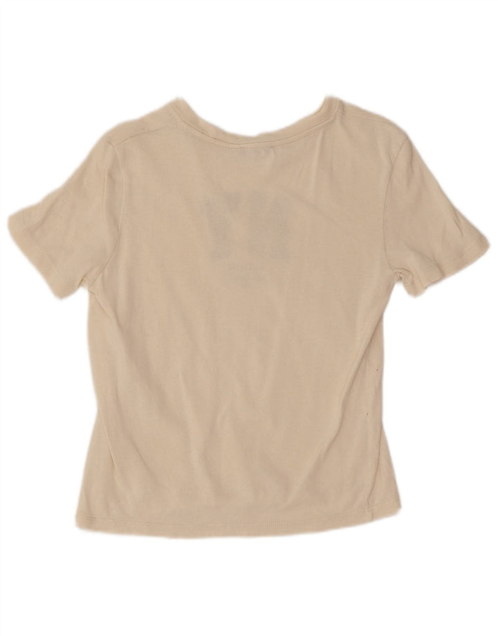 Zara T-shirt graphique pour femme UK 12 Blanc moyen