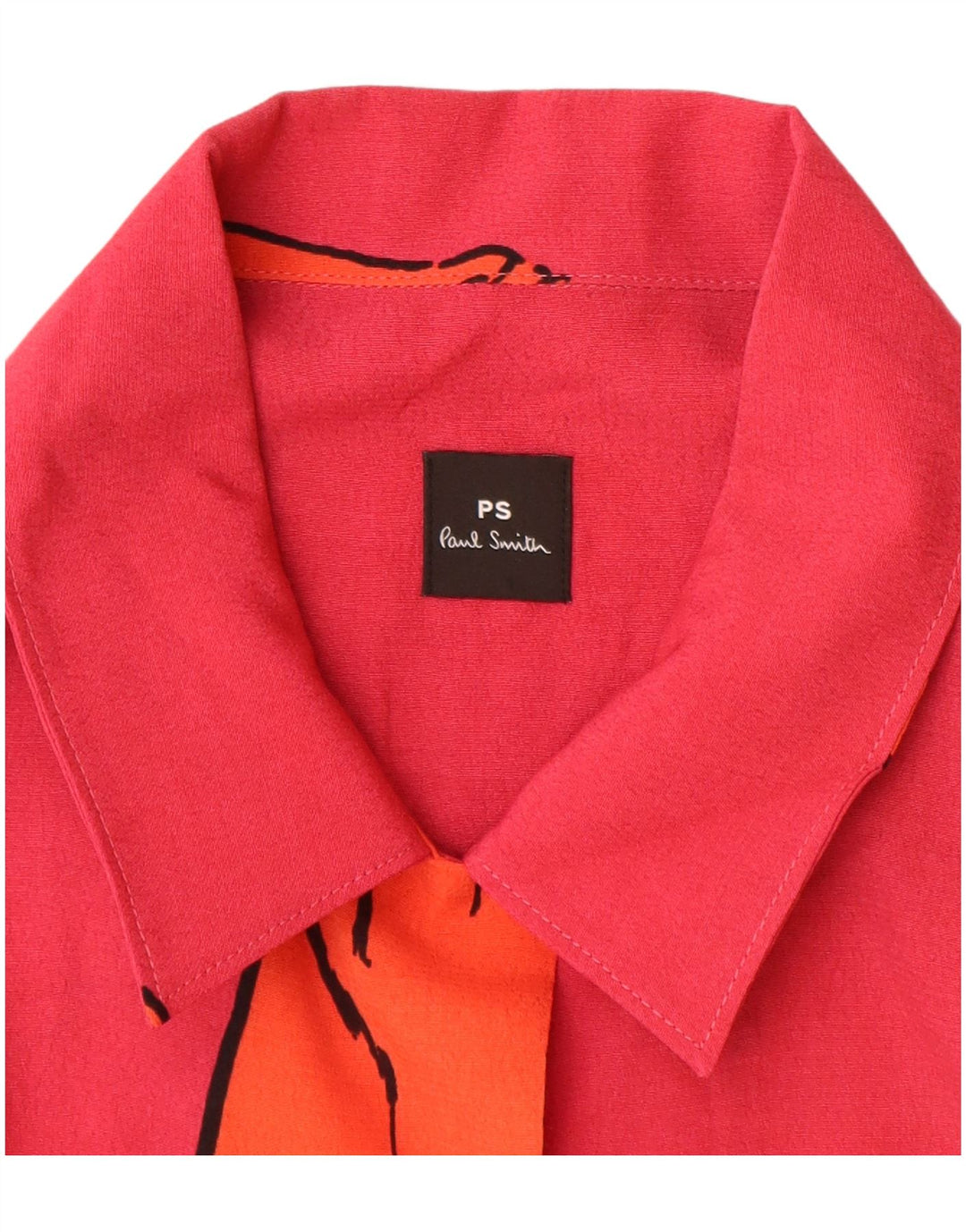 PAUL SMITH Chemise à Manches Courtes Femme IT 40 Petit Viscose Imprimé Animal Rouge
