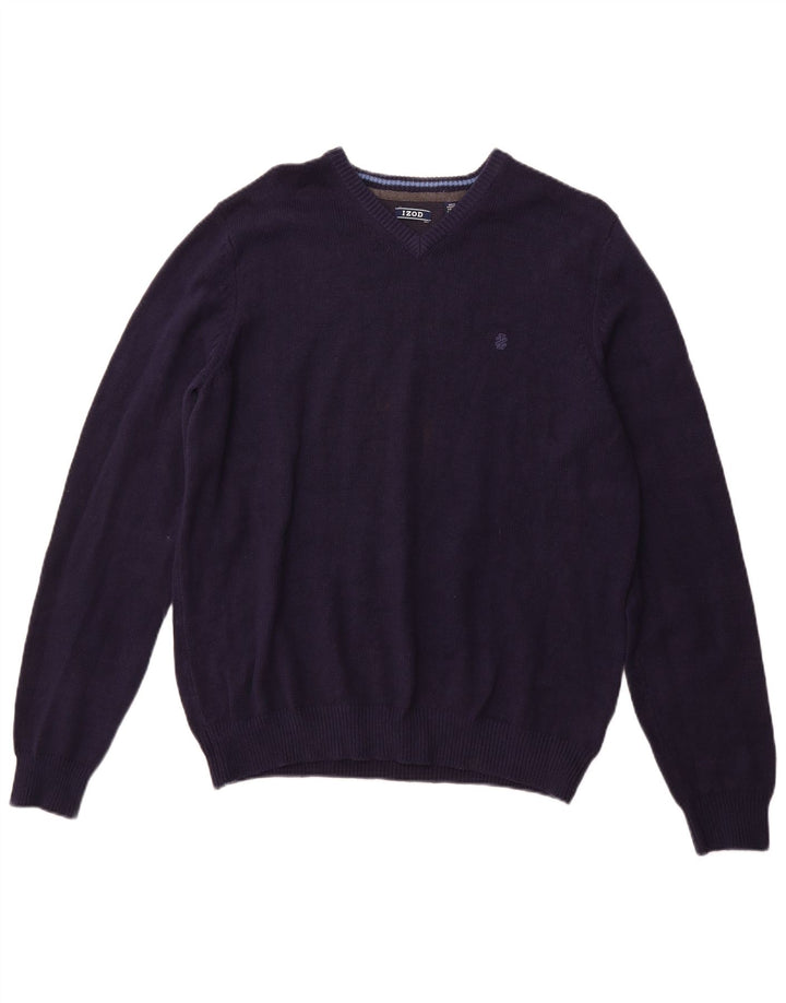 IZOD Pull col V Homme Grand Bleu Marine Coton