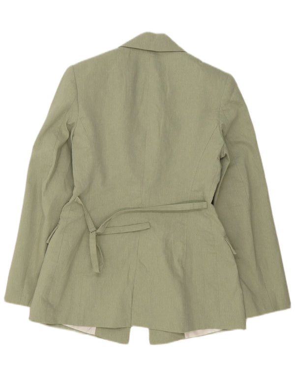 Zara Veste Blazer Ouverte Femme UK 6 XS Vert