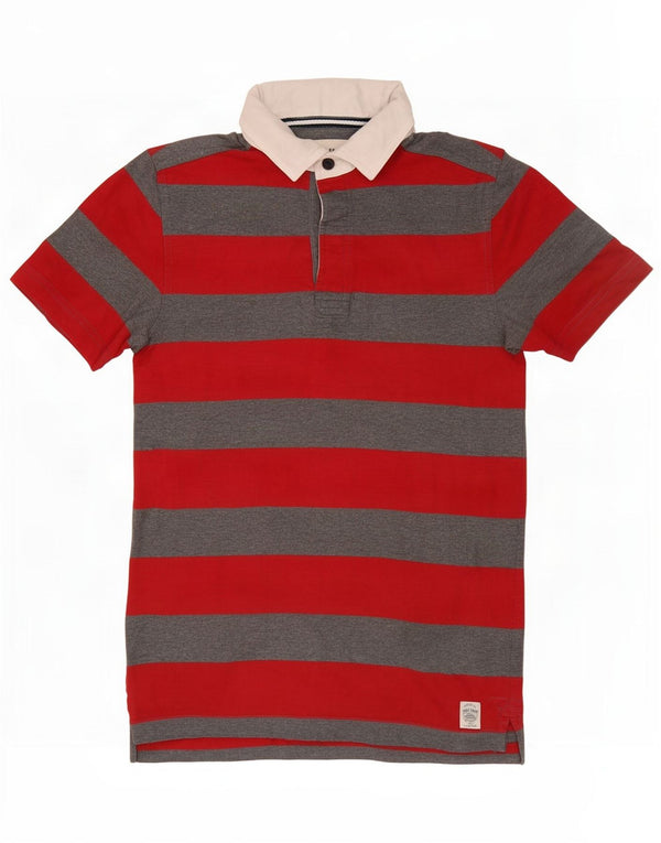 Polo Rugby Homme Fat Face XS Coton Rayé Rouge