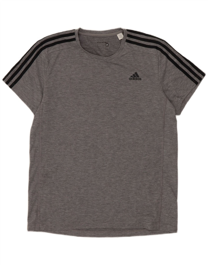 Adidas Hommes Climalite T-Shirt Haut Grand Gris Coton