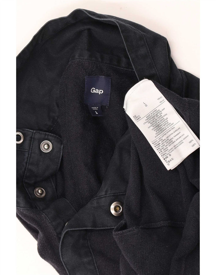 Gap Sweat-shirt à col boutonné pour hommes, grand coton bleu marine