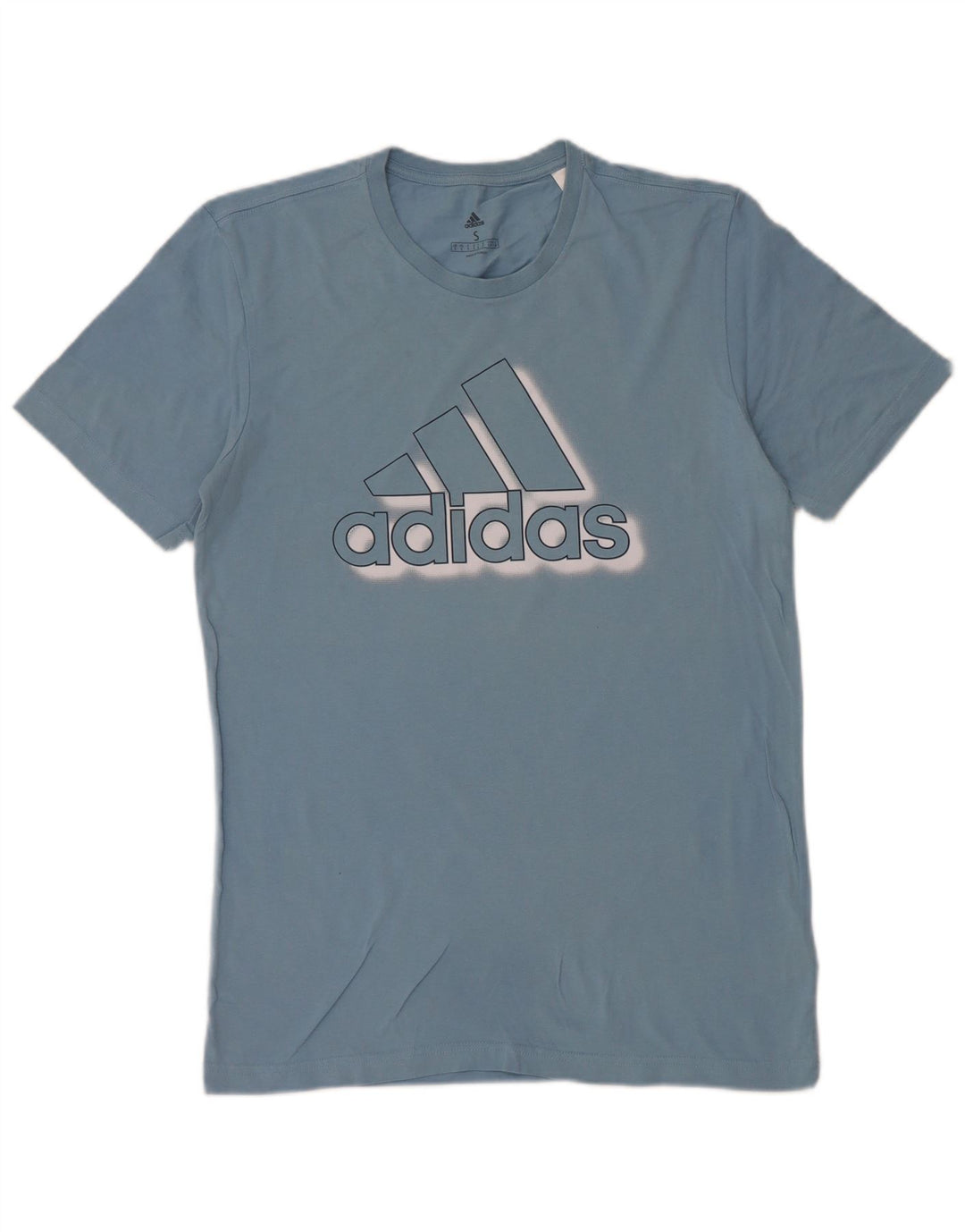 ADIDAS Mens Graphic T-Shirt Top Small Blue Cotton