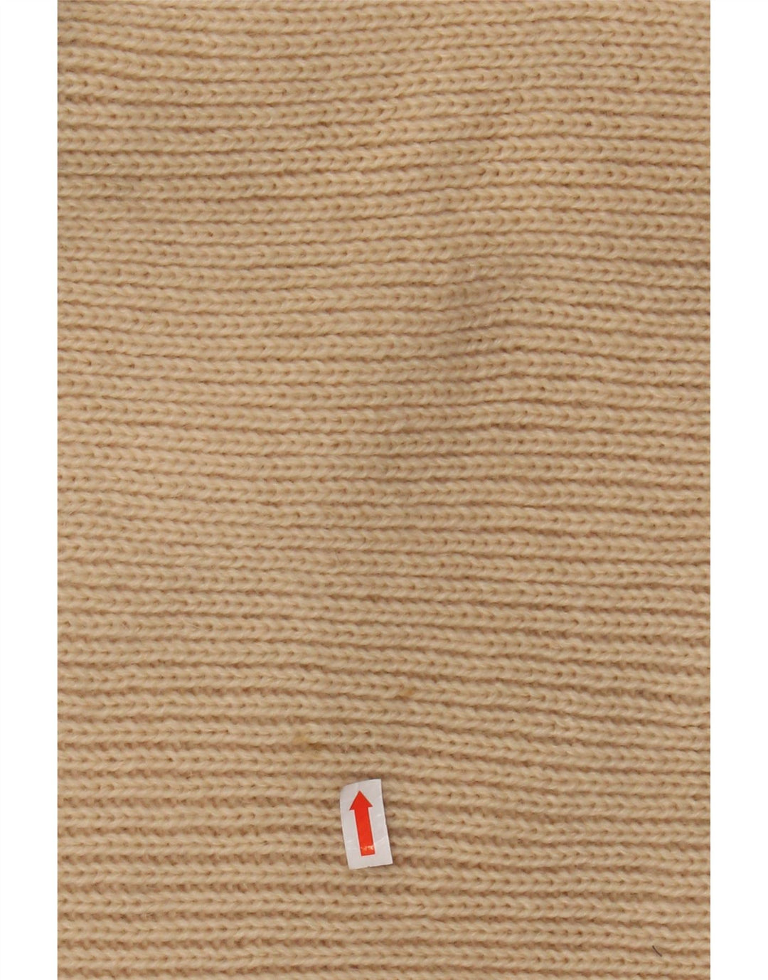 VINTAGE Femme Roll Neck Jumper Pull UK 12 Acrylique Rayé Beige Moyen