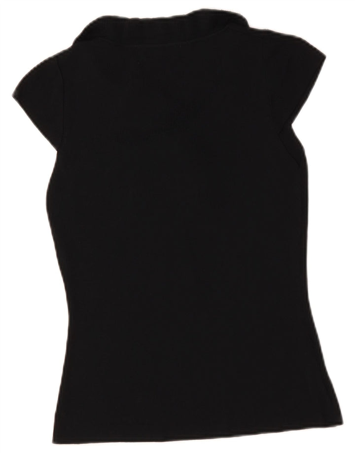 Von Dutch Womens Blouse Top UK 12 Medium Black Microfibres