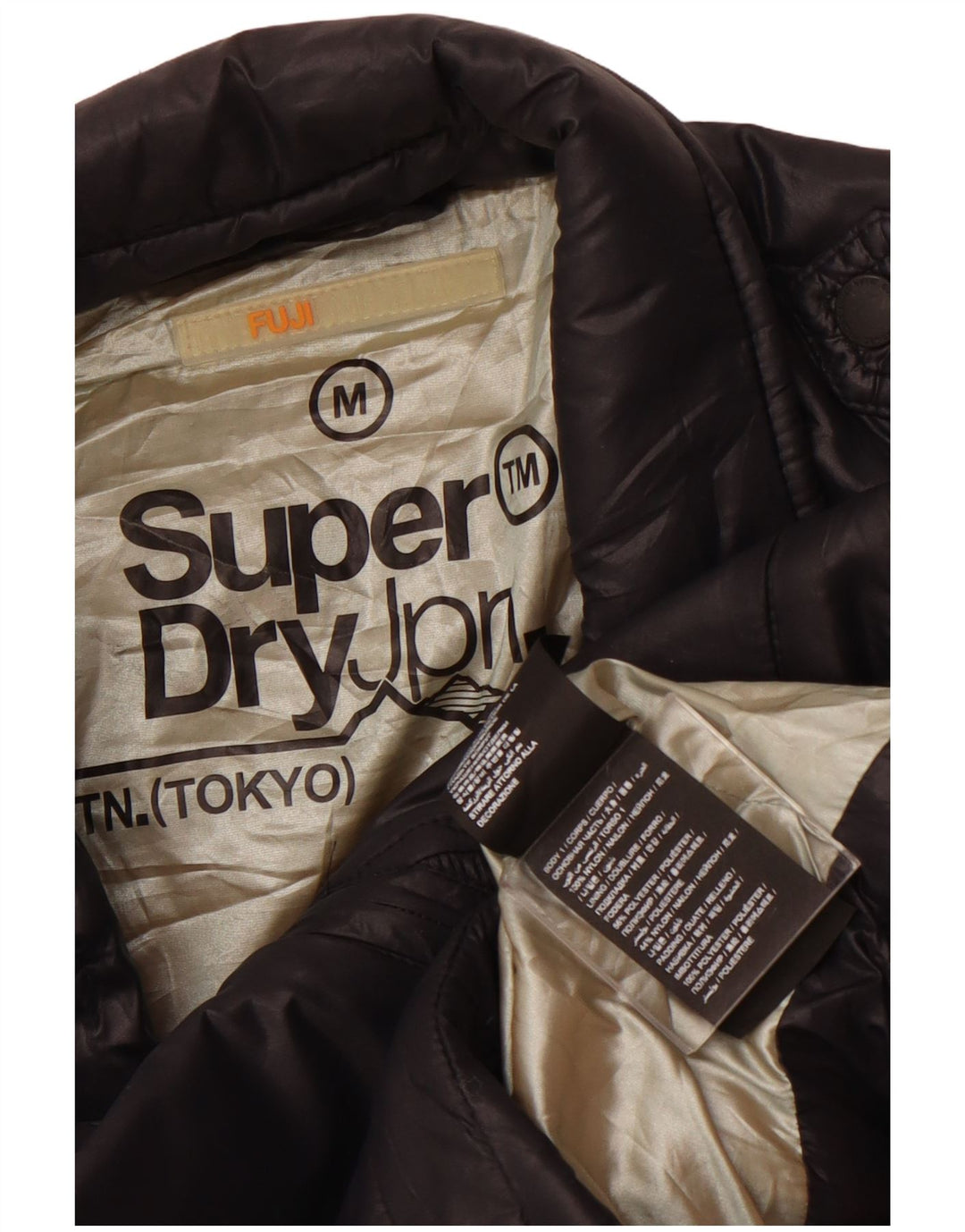 SUPERDRY Veste coupe-vent courte pour femme UK 12 Nylon noir moyen