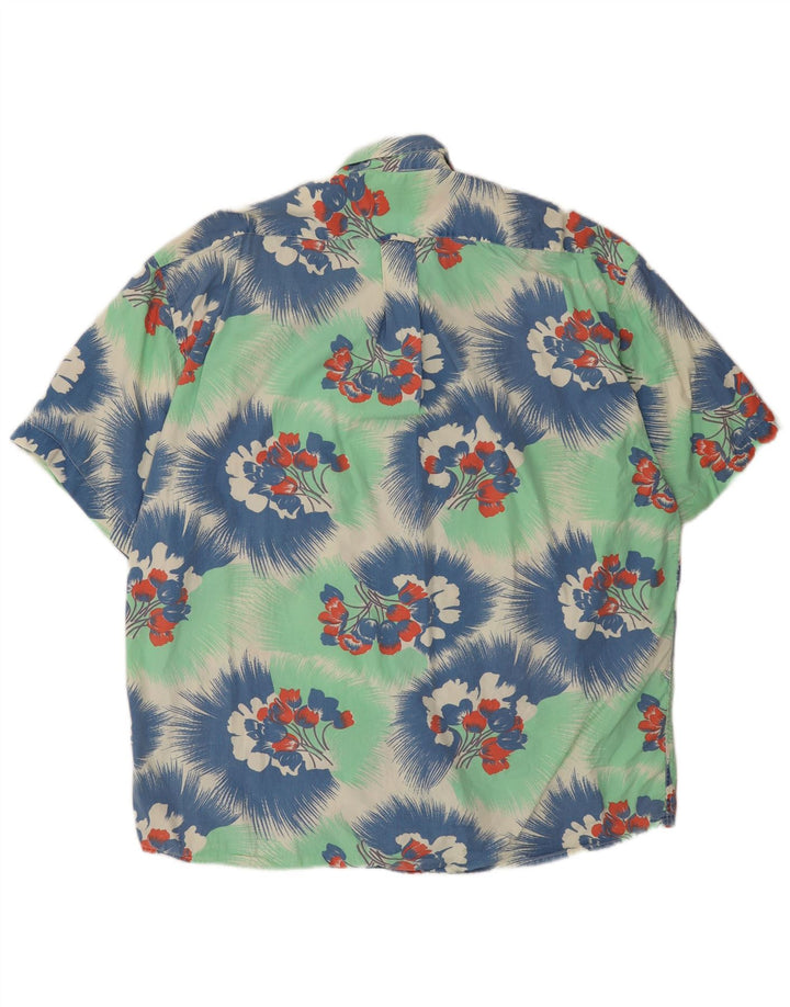 UNIFORM Chemise à manches courtes pour homme XL en coton floral vert