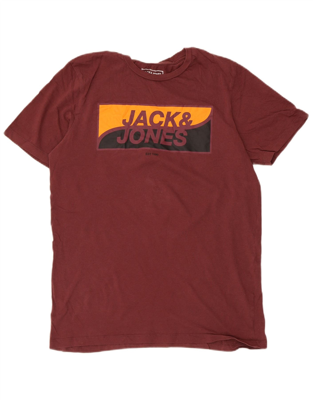 JACK & JONES T-Shirt Graphique Homme Bordeaux Moyen Coton
