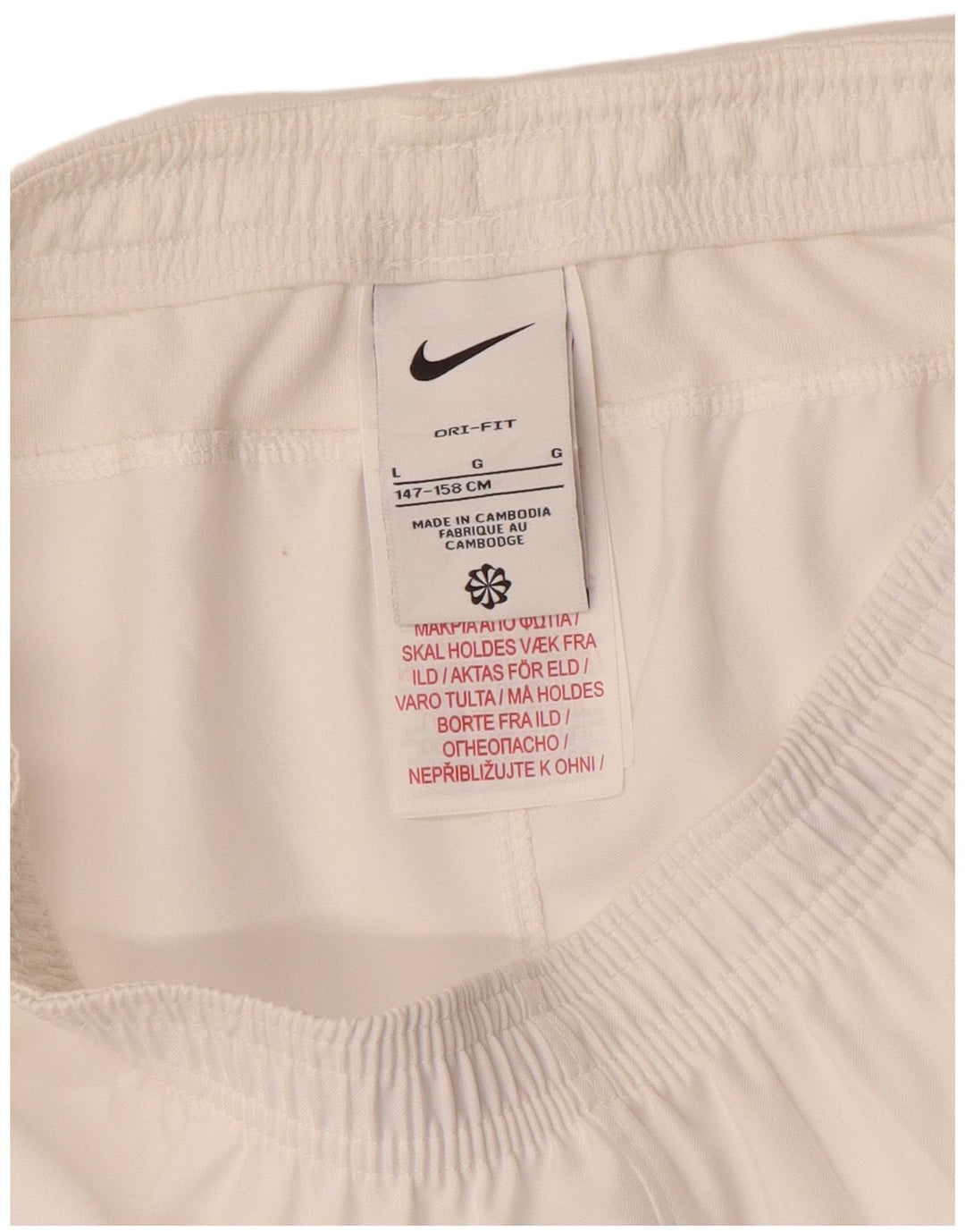 NIKE Short de sport Dri Fit pour garçon 12-13 ans Large Blanc Polyester