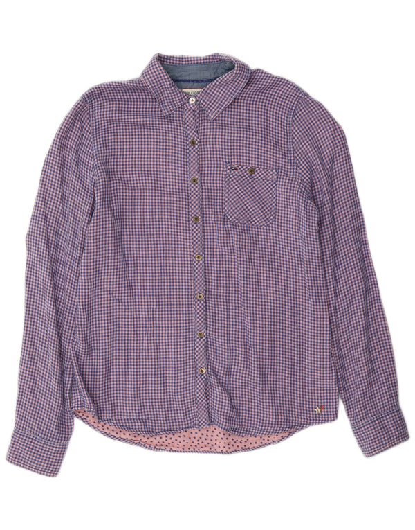 Tommy Hilfiger Chemise en flanelle pour femme UK 10 Petit coton vichy bleu