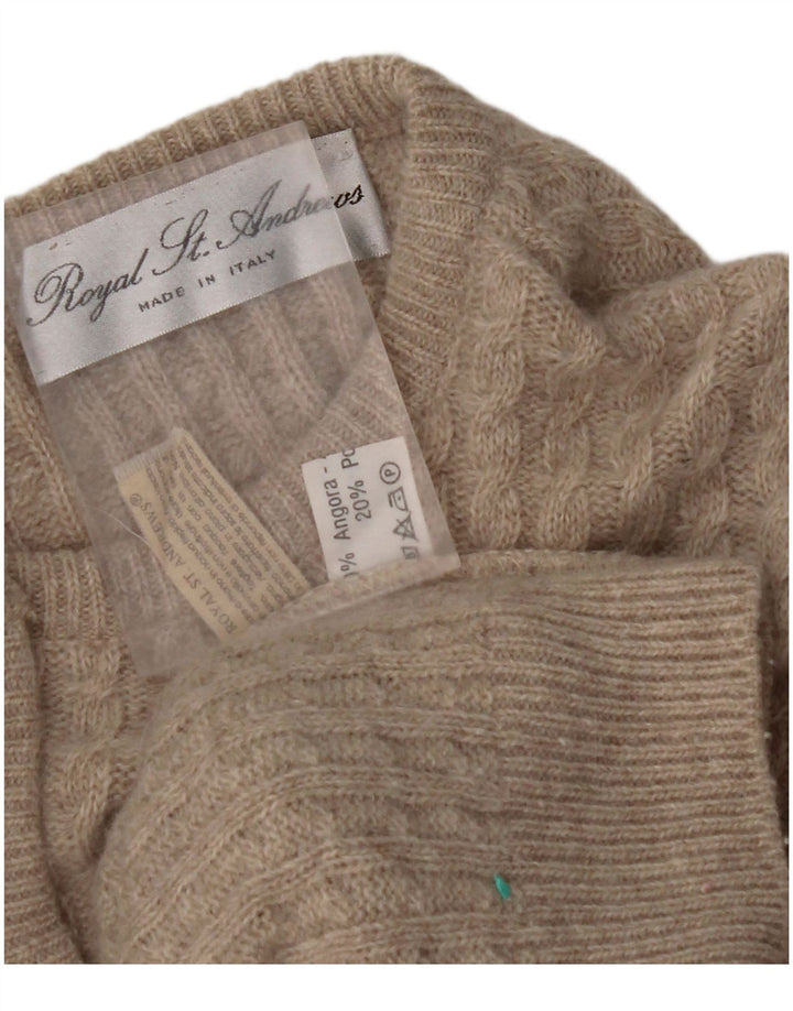 ST. ANDREWS Pull Cardigan Femme UK 18 XL Beige Angora