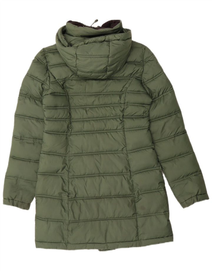 Superdry Manteau rembourré à capuche pour femme UK 6 XS Vert Polyester