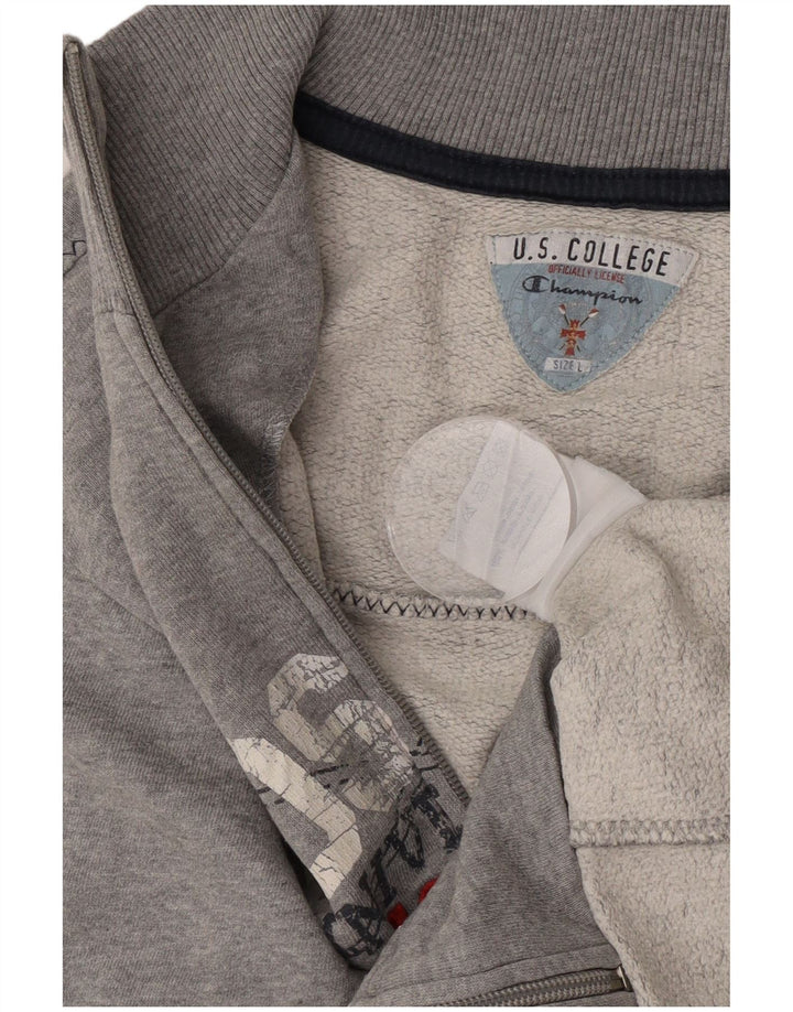 Champion Veste de Survêtement Boston Graphic Homme Grand Gris Coton
