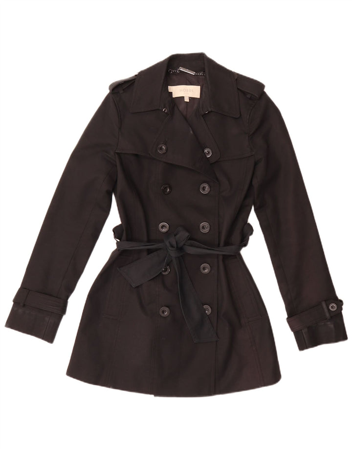 Hobbs Trench-Coat Femme UK 8 Petit Coton Noir