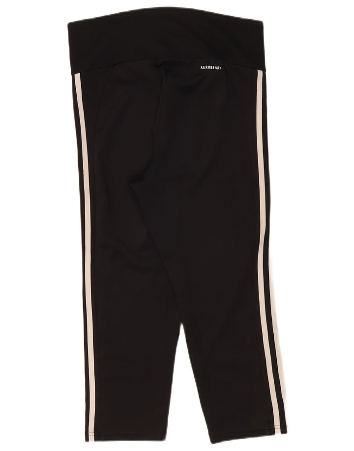 Adidas Femmes Aeroready Capri Leggings UK 12/14 Moyen Noir Polyester
