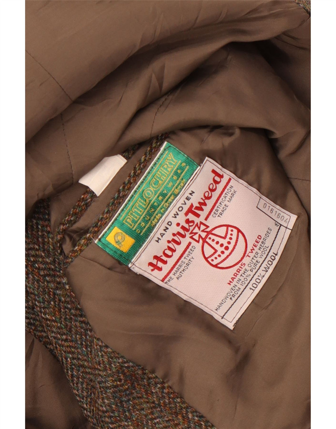 Pitlochry Veste blazer Harris Tweed pour homme UK 38 Marron moyen à chevrons