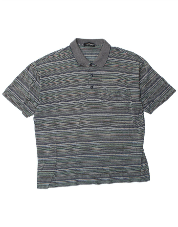 Ginalebole Polo Homme XL Bleu Rayé