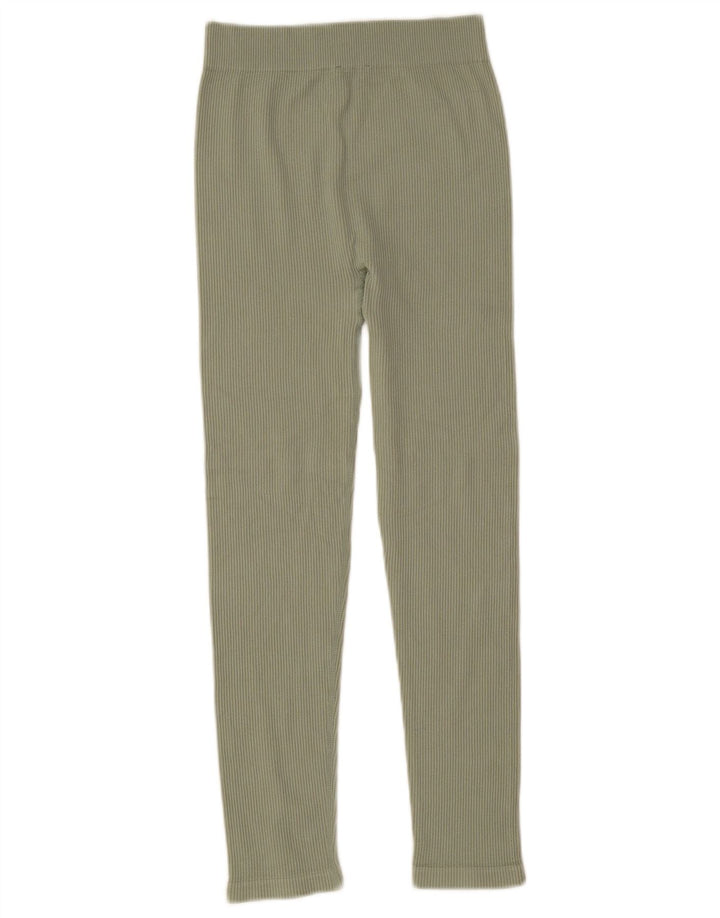 ZARA Womens Leggings UK 12 Medium  Green Nylon