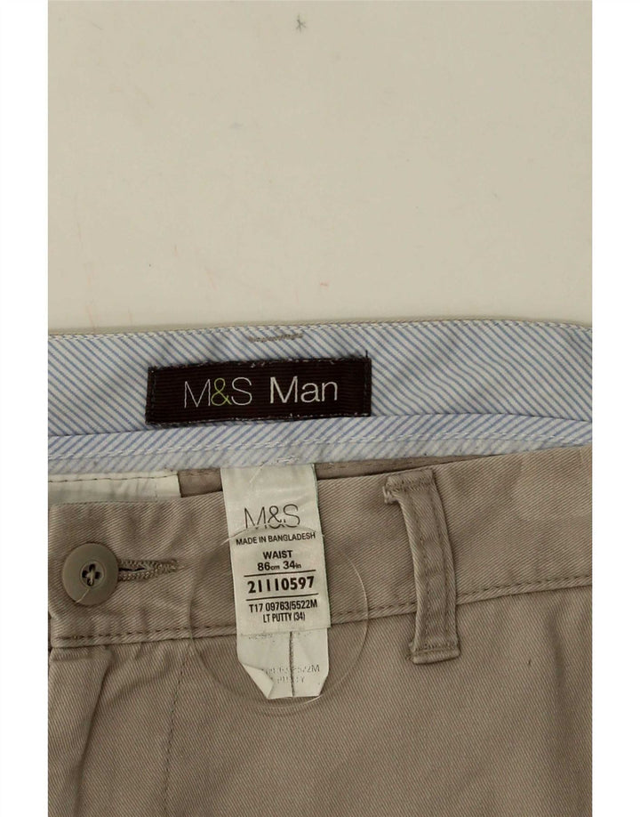 Marks & Spencer Short Chino Homme W34 Grand Coton Beige