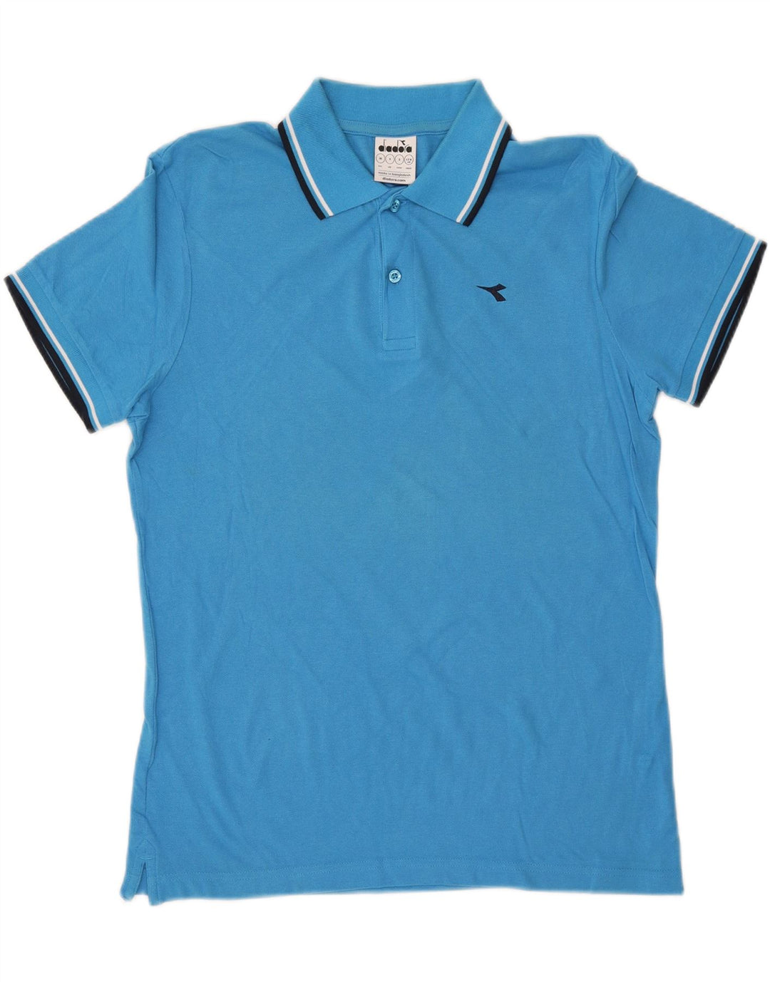DIADORA Polo Homme Petit Bleu Coton