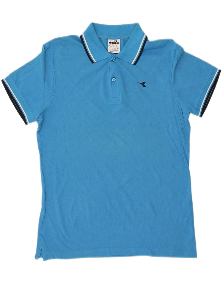 DIADORA Polo Homme Petit Bleu Coton