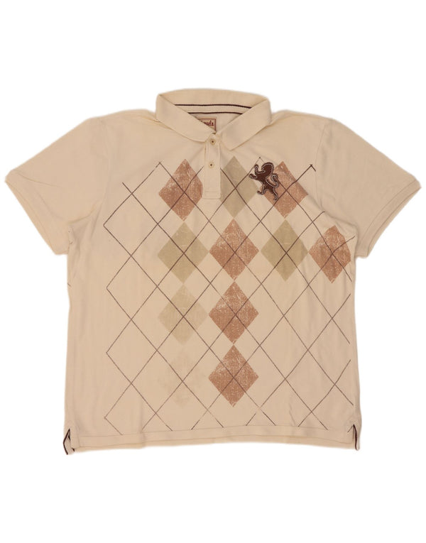 Kenvelo Polo Homme 2XL Beige Argyle/Diamant Coton