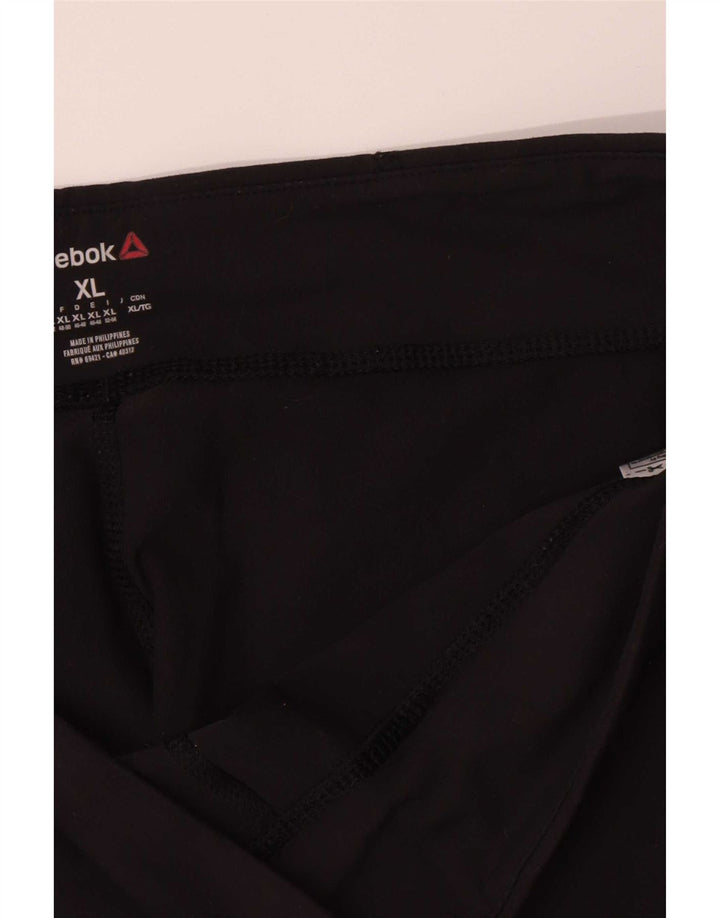 Reebok Leggings Capri Femme UK 18 XL Noir Nylon