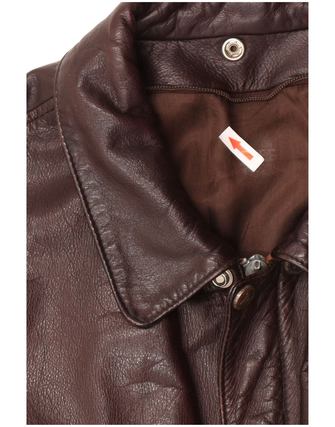 veste en cuir homme vintage UK 40 Grand cuir brun