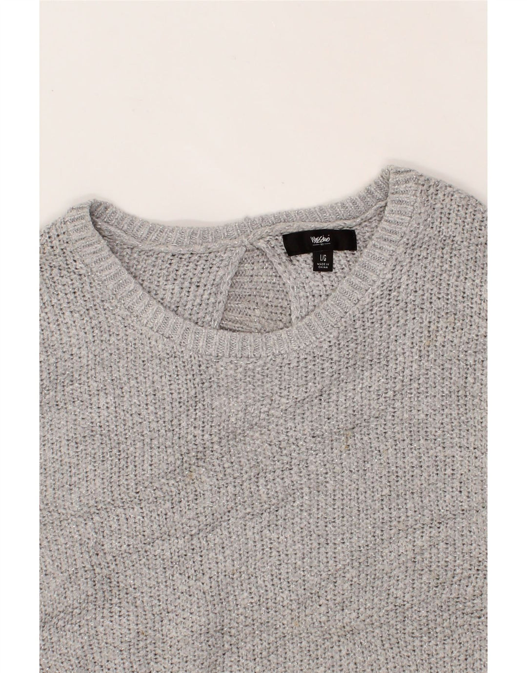MOSSIMO Womens Boat Neck Jumper Sweater UK 14 Large Grey Acrylic Vintage Mossimo and Second-Hand Mossimo from Messina Hembry 