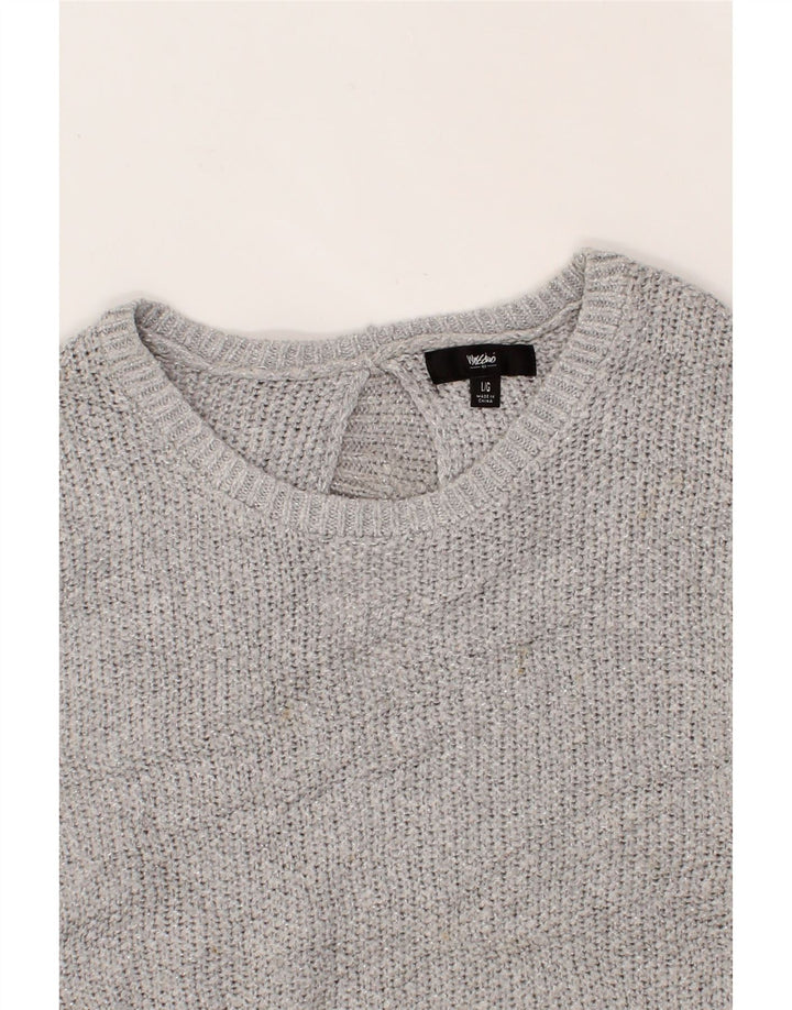 MOSSIMO Womens Boat Neck Jumper Sweater UK 14 Large Grey Acrylic Vintage Mossimo and Second-Hand Mossimo from Messina Hembry 