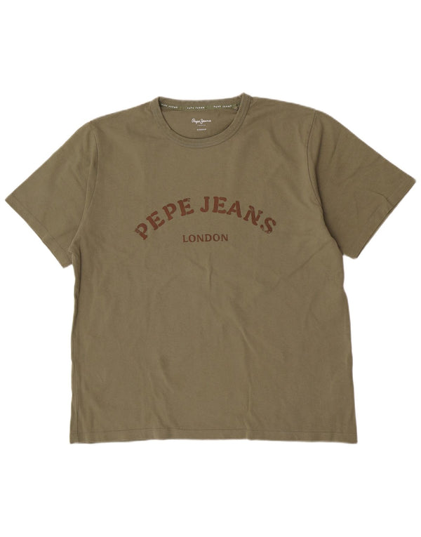 PEPE Jeans T-Shirt Graphique Regular Homme XL Kaki Coton