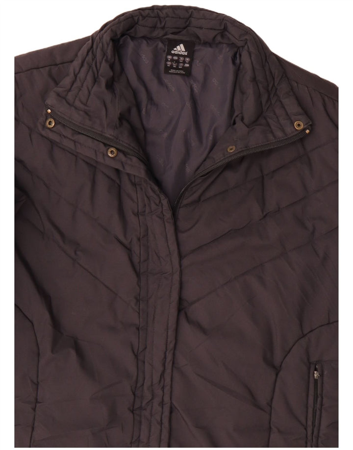 Adidas Manteau rembourré pour femme UK 16 Large Gris Polyamide