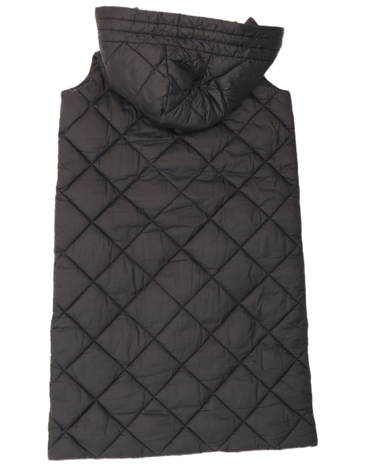 Barbour Gilet rembourré long à capuche surdimensionné pour femme UK 12 Noir moyen