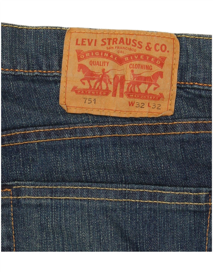 Levi's Jean Droit 751 Homme W32 L32 Bleu Marine Coton