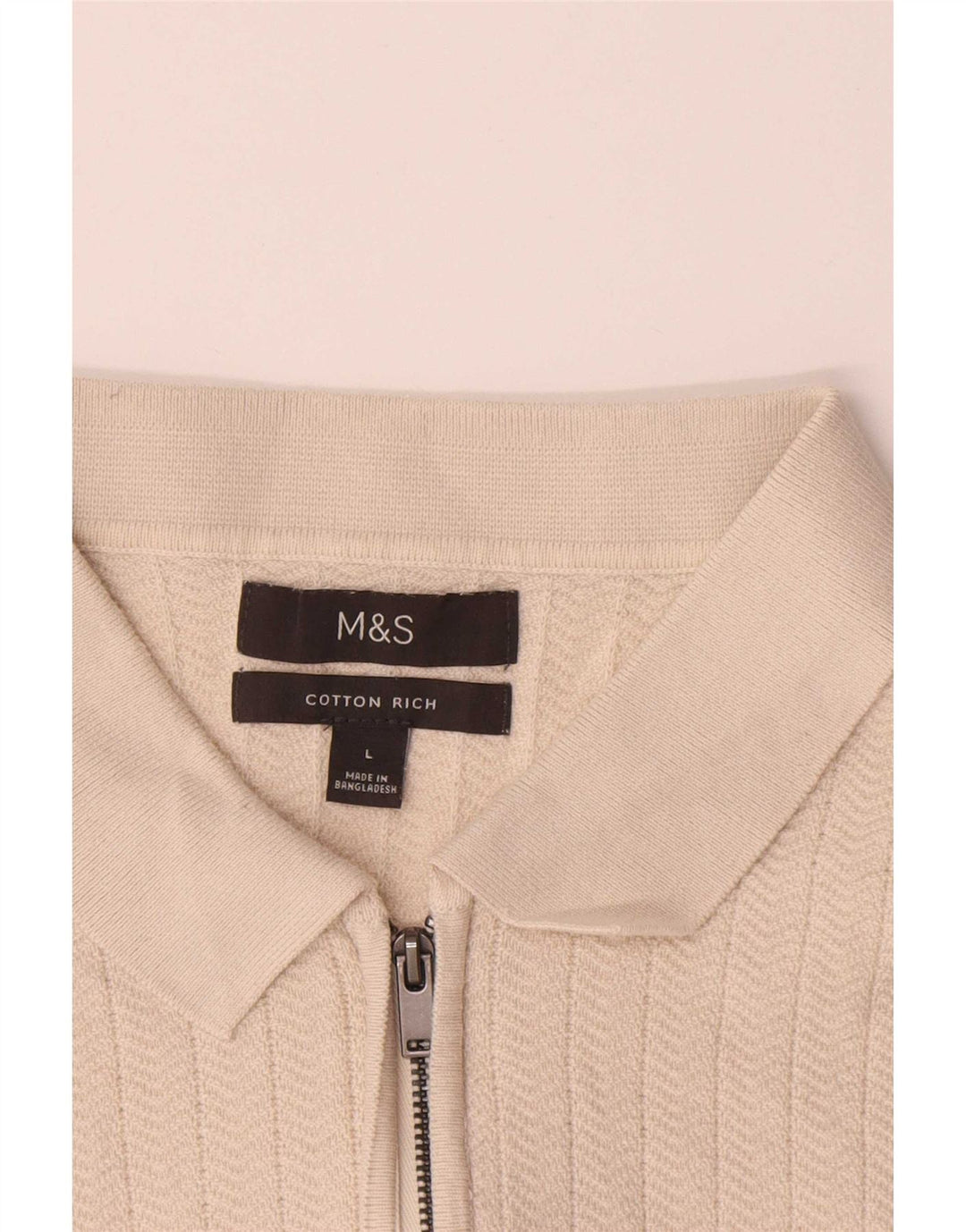 Marks & Spencer Polo homme grand coton à chevrons beige