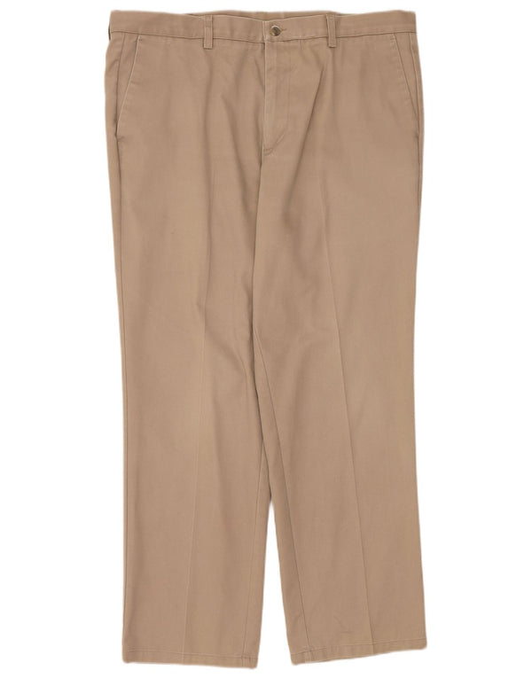 Dockers Mens Classic Fit Chino Trousers W40 L32 Beige Cotton