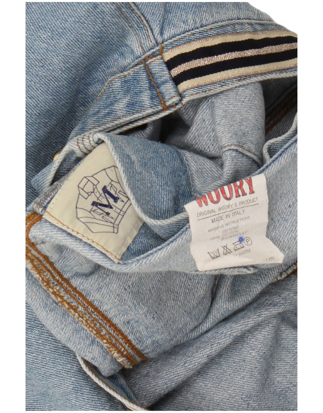 vintage Femme Graphic Crop Denim Jacket UK 14 Coton Bleu Moyen