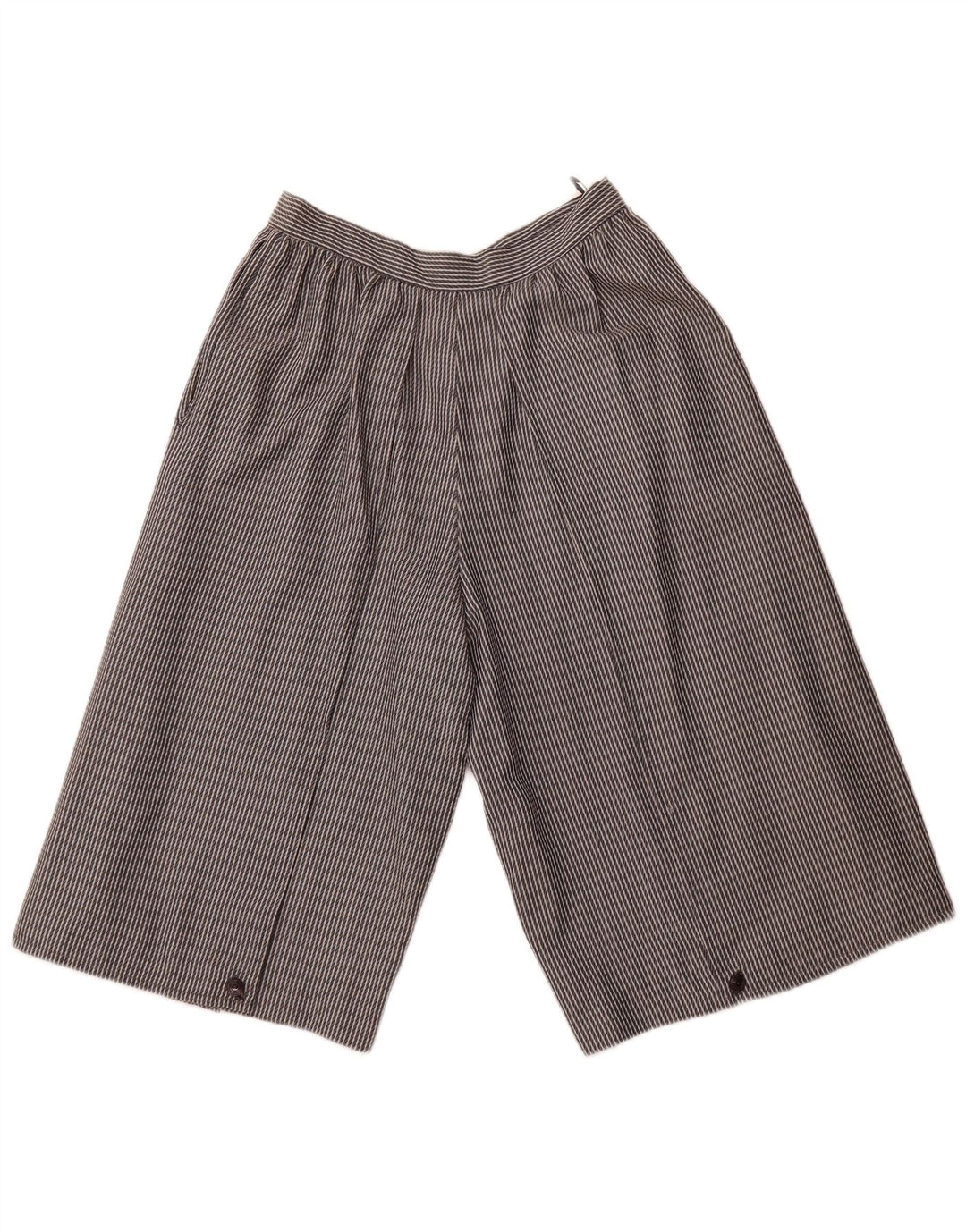 VINTAGE Bermuda taille haute femme IT 44 Medium W26 gris rayé