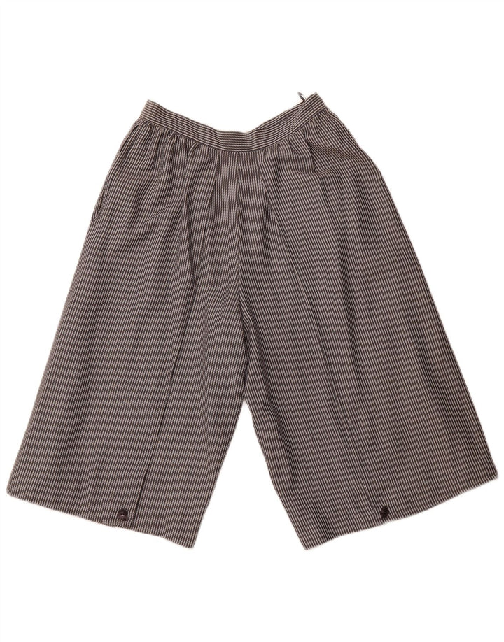 VINTAGE Bermuda taille haute femme IT 44 Medium W26 gris rayé